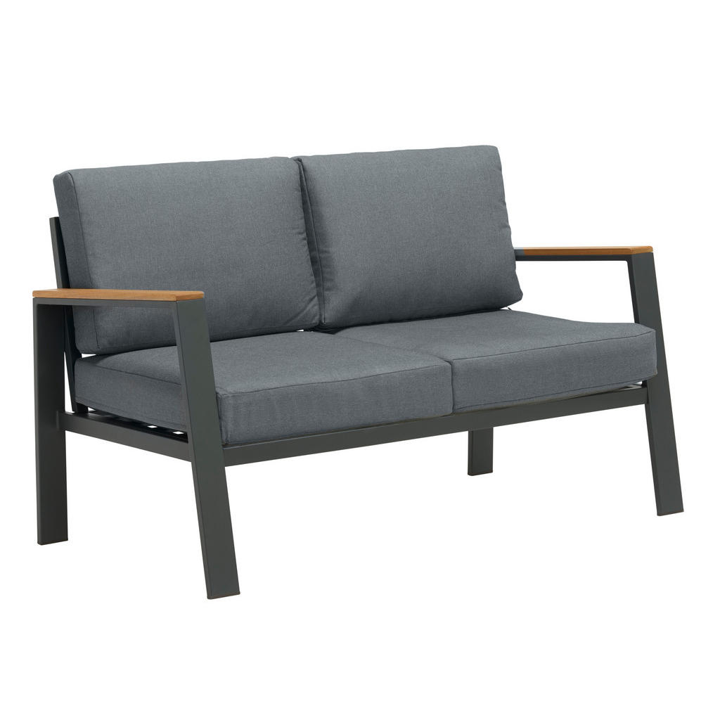 LOUNGE ZOFA tkanina les evkaliptusa masivno aluminij