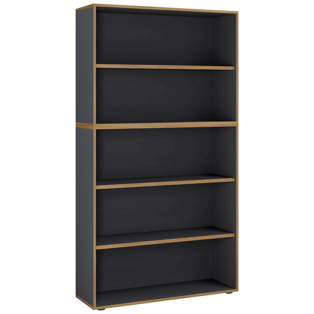 PISARNIŠKI REGAL 100/183/33 cm antracit, medeni hrast