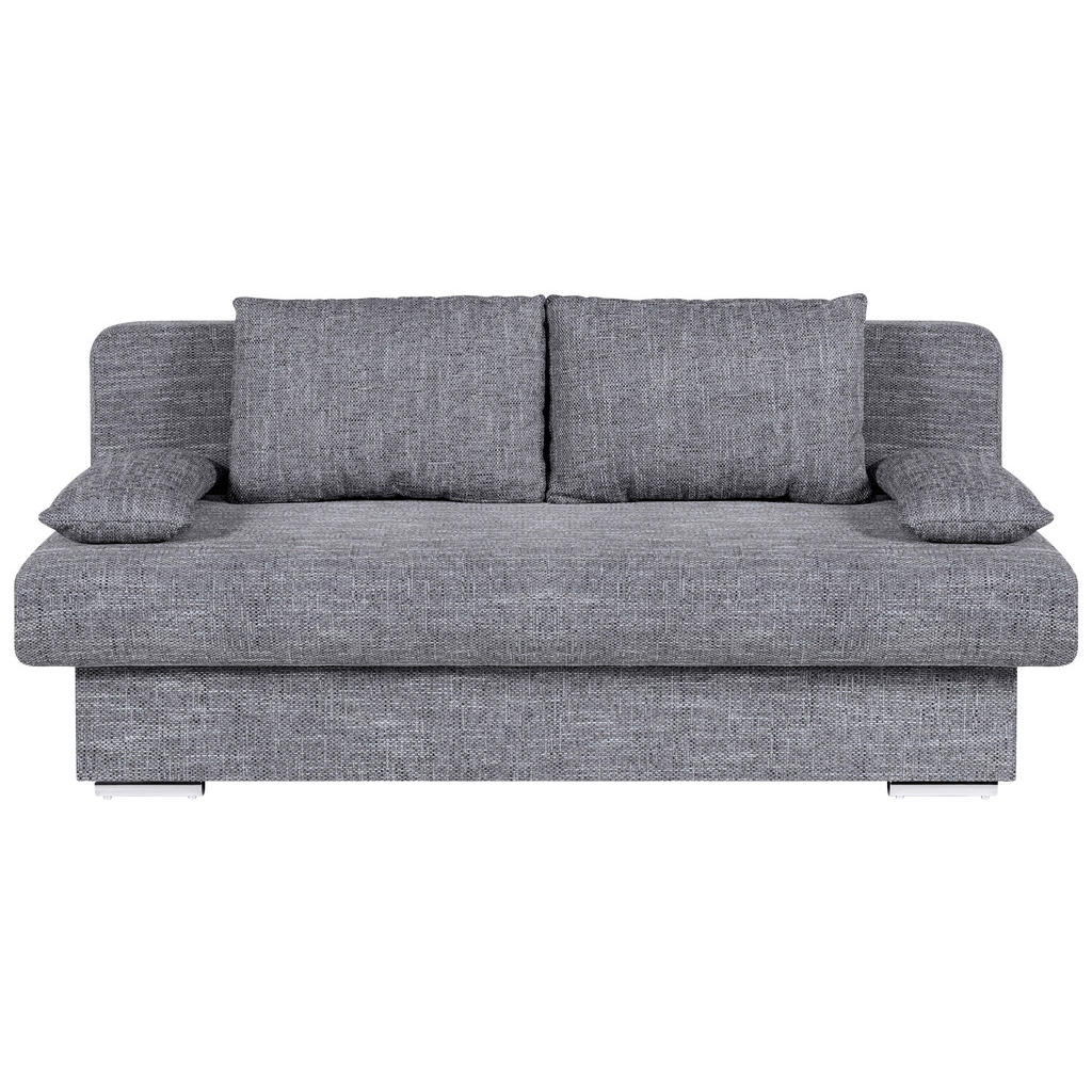 ZOFA S POSTELJNO FUNKCIJO, siva tekstil, leseni material