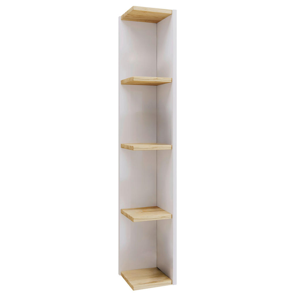 KOTNI REGAL 15/97/17 cm bela, medeni hrast