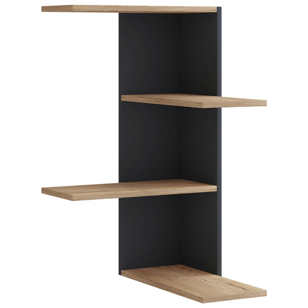 KOTNI REGAL 45/77/45 cm črna, medeni hrast
