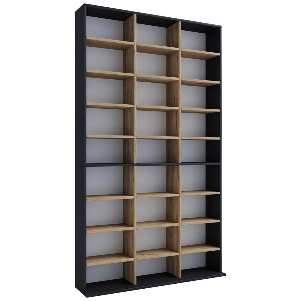 REGAL 102/181/23 cm antracit, medeni hrast