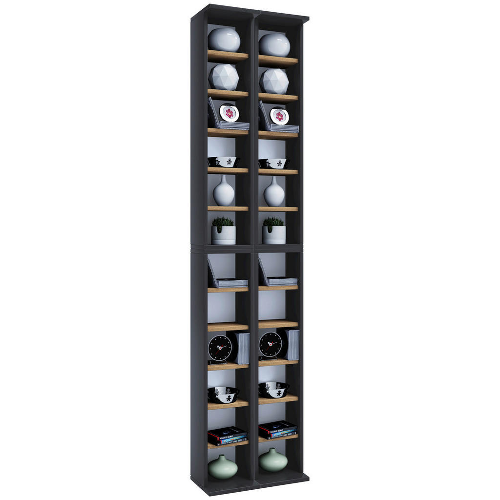 REGAL ZA CD-JE 42/183/20 cm antracit, medeni hrast