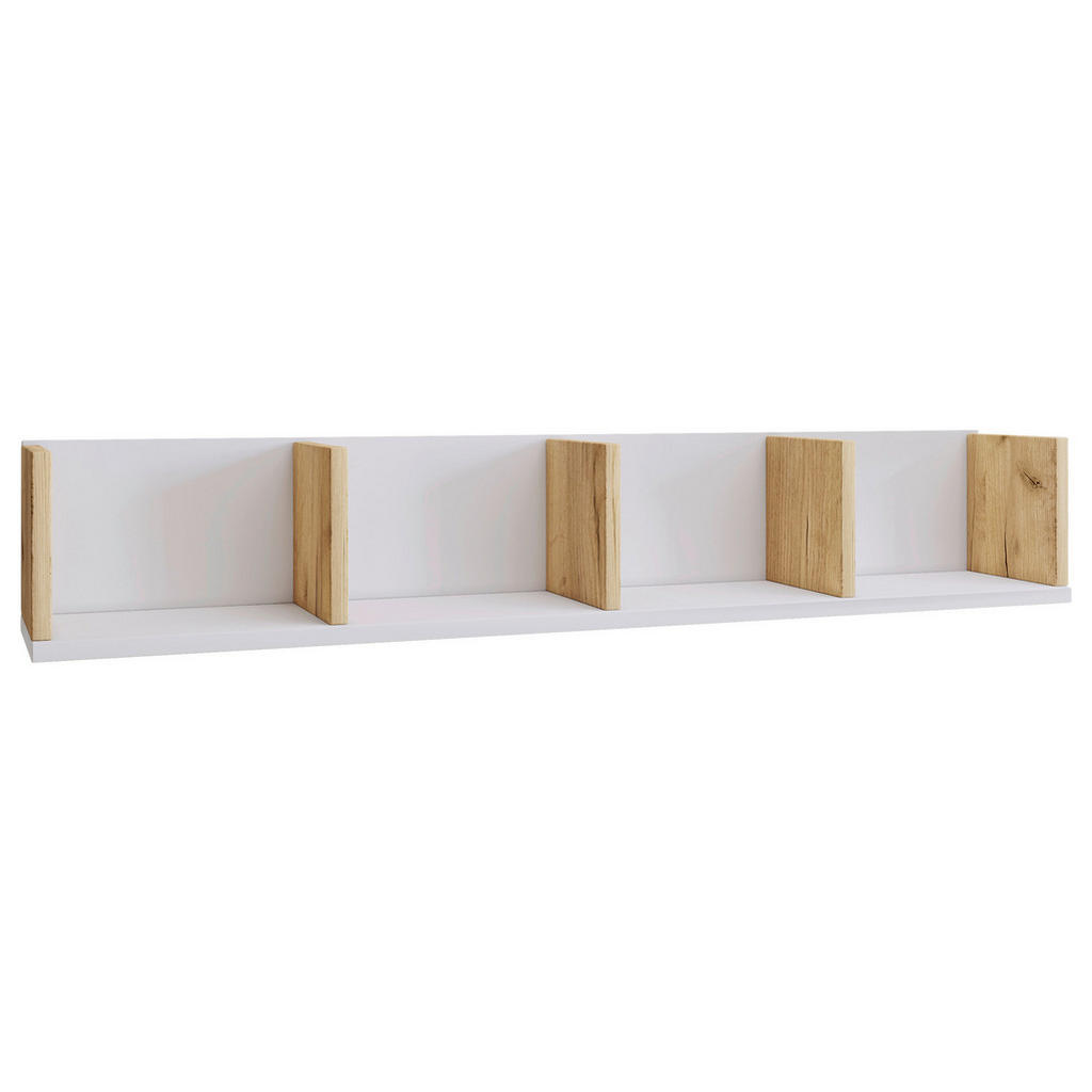 STENSKI REGAL 97/17/17 cm bela, medeni hrast