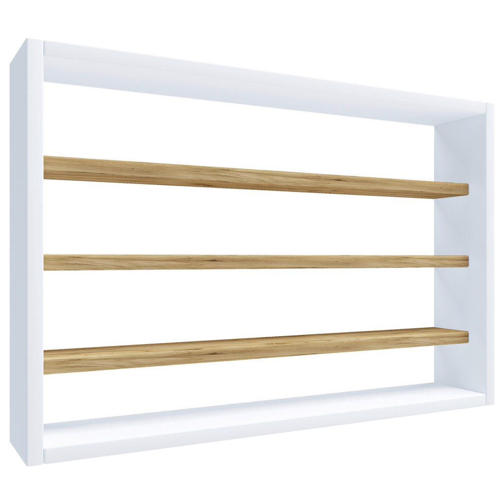 STENSKI REGAL 60/40/10 cm bela, medeni hrast