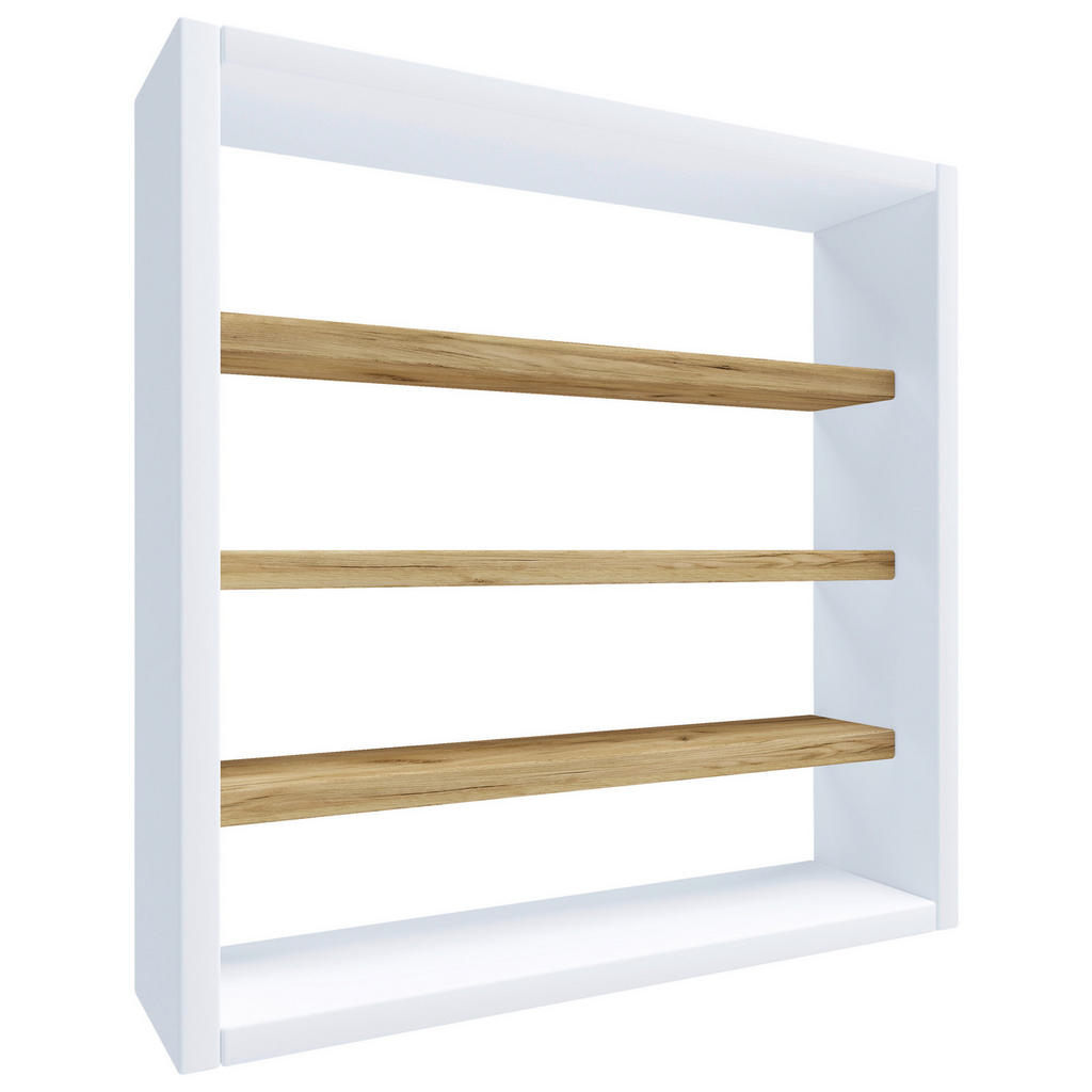 STENSKI REGAL 40/40/10 cm bela, medeni hrast