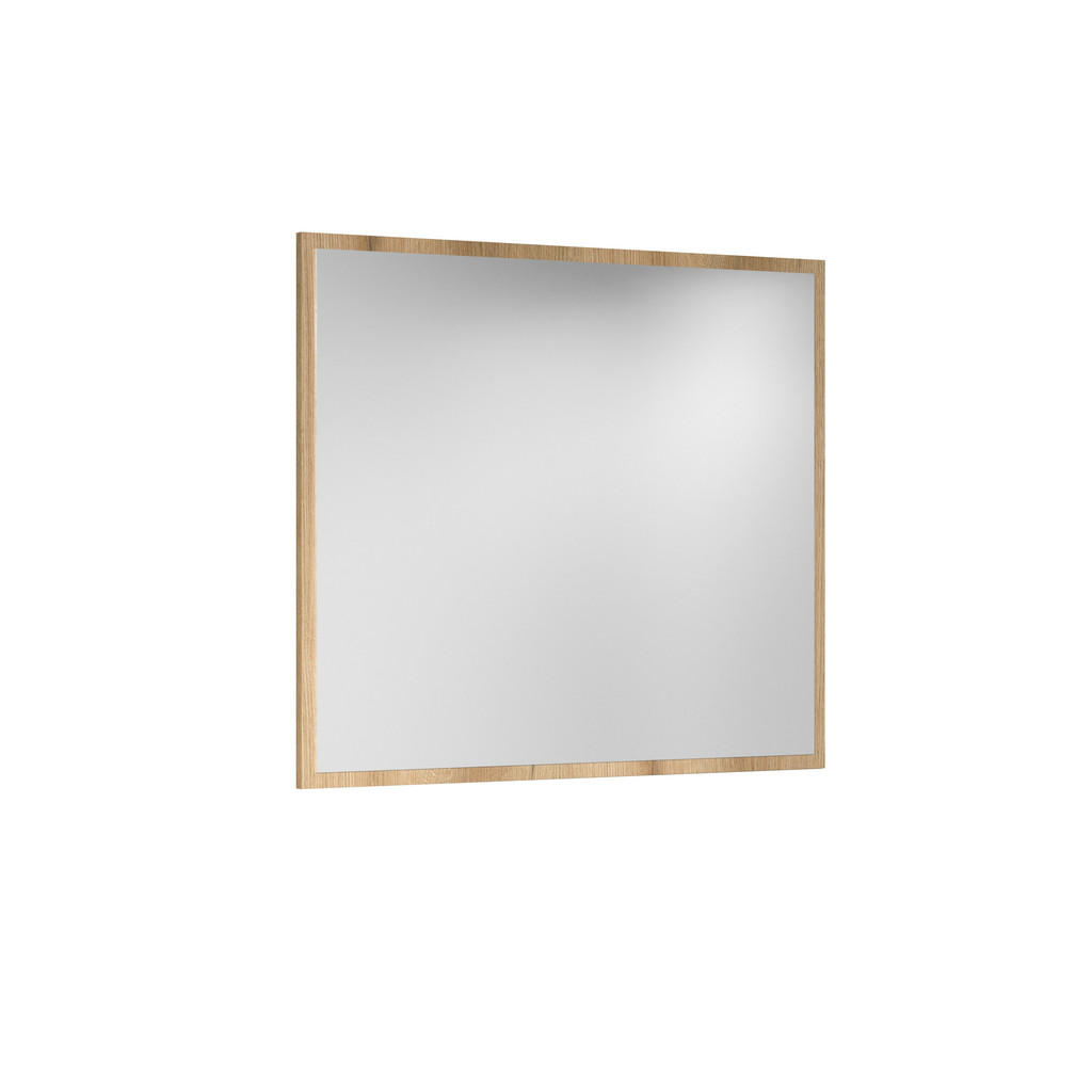 STENSKO OGLEDALO, 80/70/2 cm steklo, leseni material