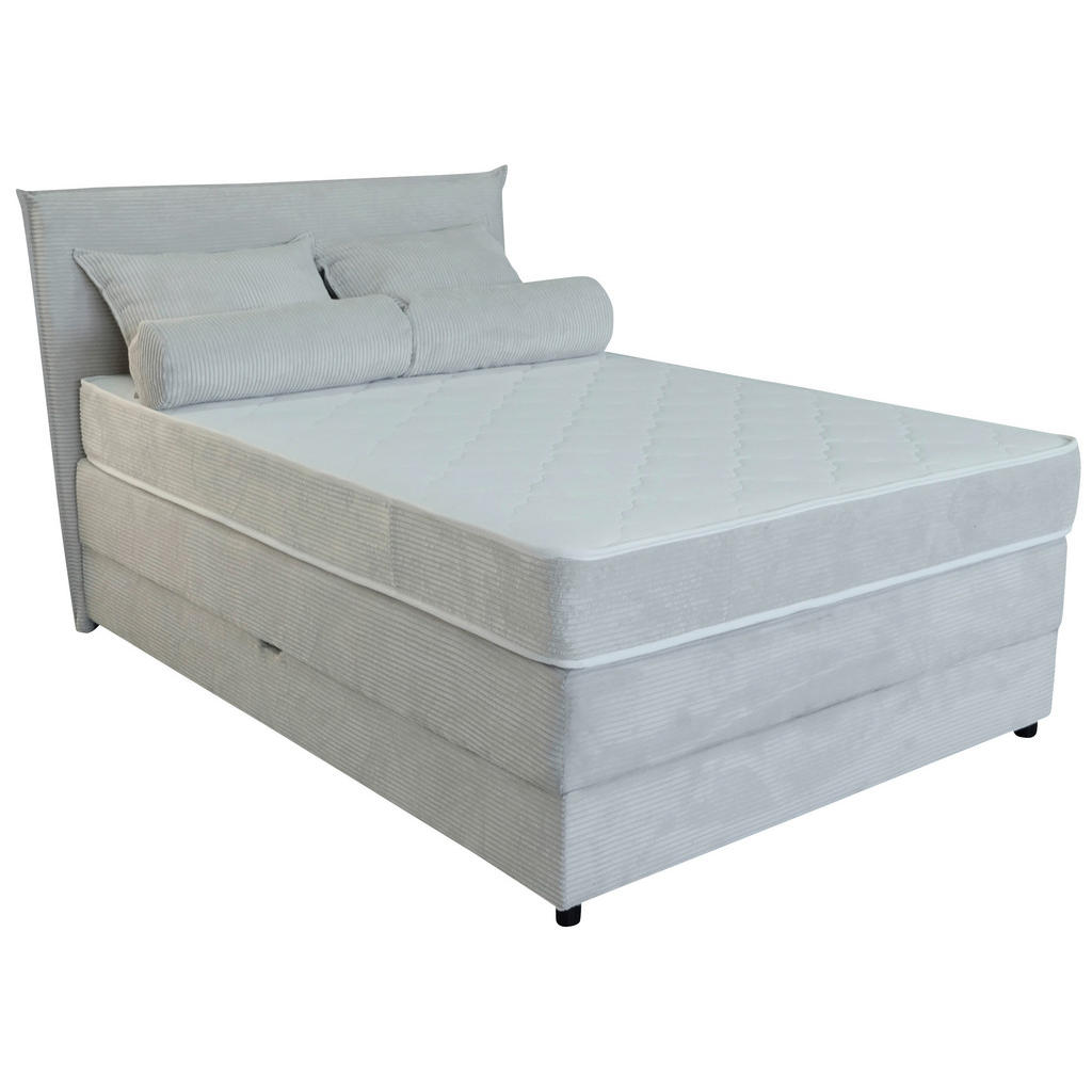 BOXSPRING POSTELJA 140 cm x 200 cm , les, tekstil bež