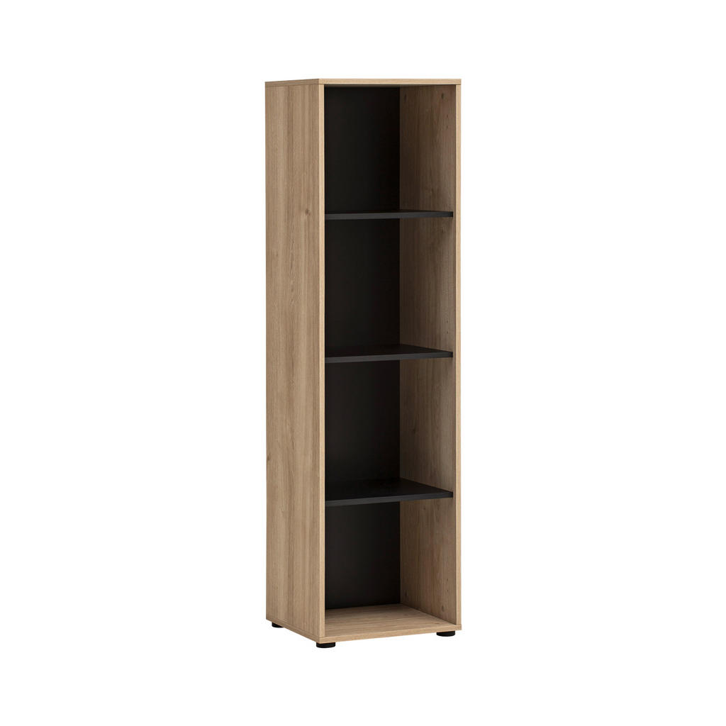 REGAL 44,8/163,6/41 cm črna, barve hrasta