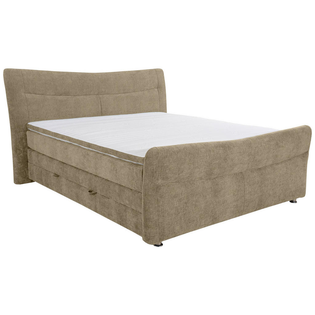 BOXSPRING POSTELJA 180 cm x 200 cm , tekstil svetlo rjava