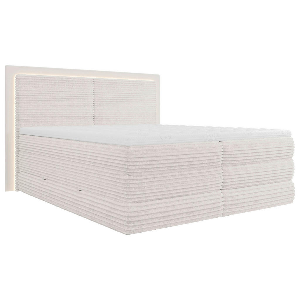 BOXSPRING POSTELJA 180 cm x 200 cm , tekstil krem barve