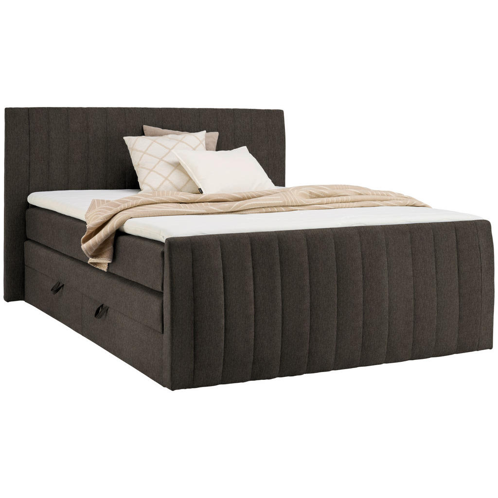 BOXSPRING POSTELJA 160 cm x 200 cm , tekstil rjava