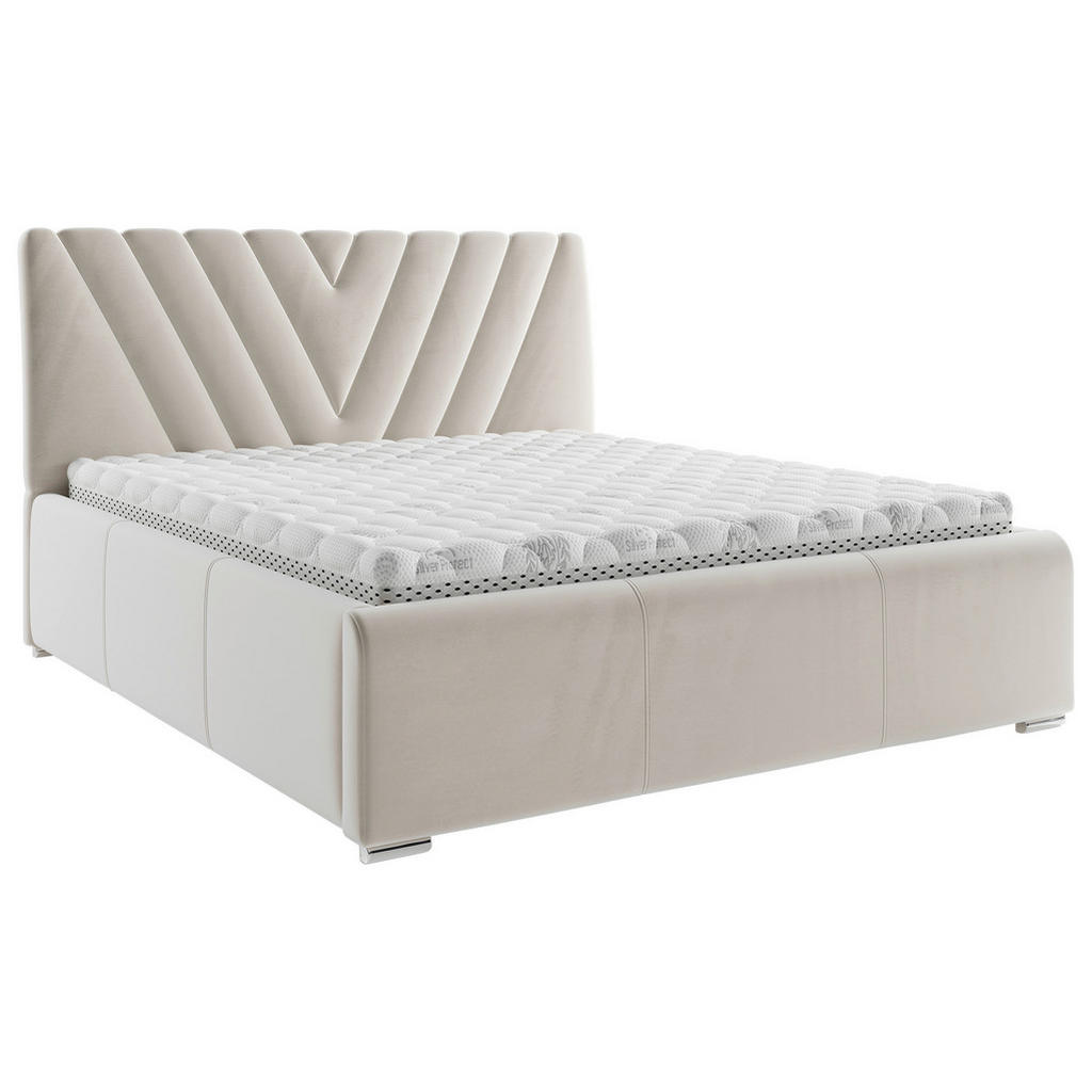 OBLAZINJENA POSTELJA 180 cm x 200 cm , tekstil bež