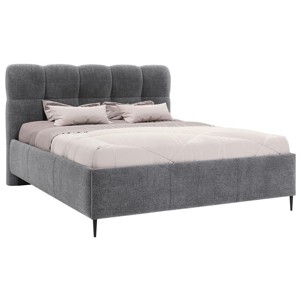 OBLAZINJENA POSTELJA 200 cm x 200 cm , tekstil antracit