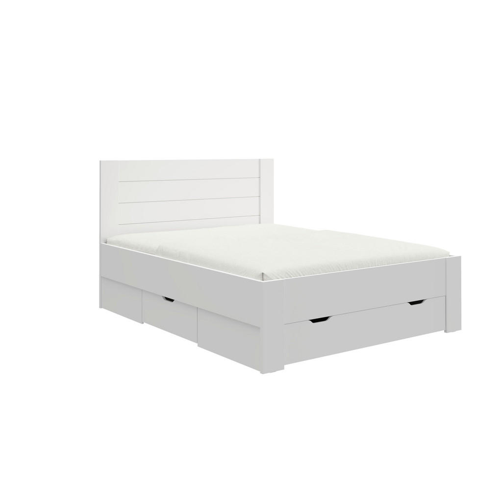 POSTELJA 160 cm x 200 cm , leseni material bela