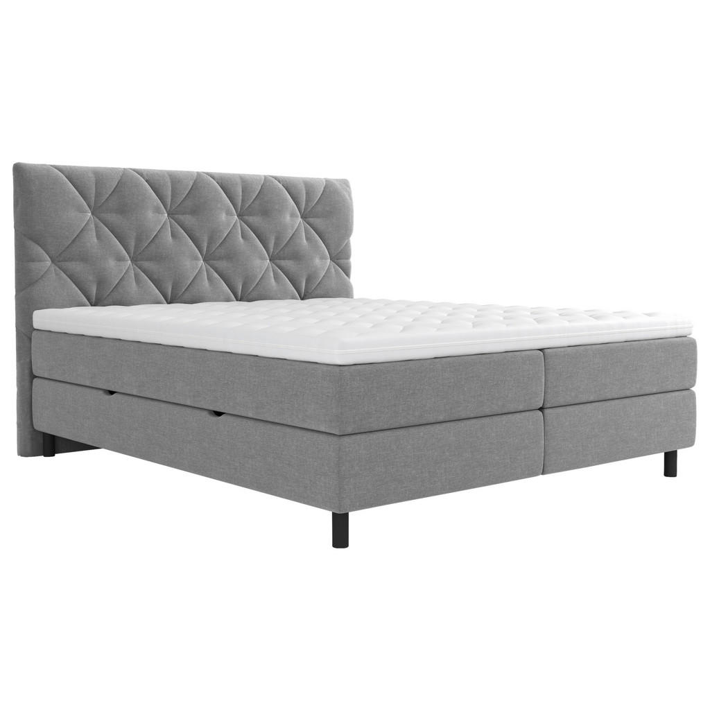 POSTELJA Z VZMETNICO 140 cm x 200 cm , tekstil siva